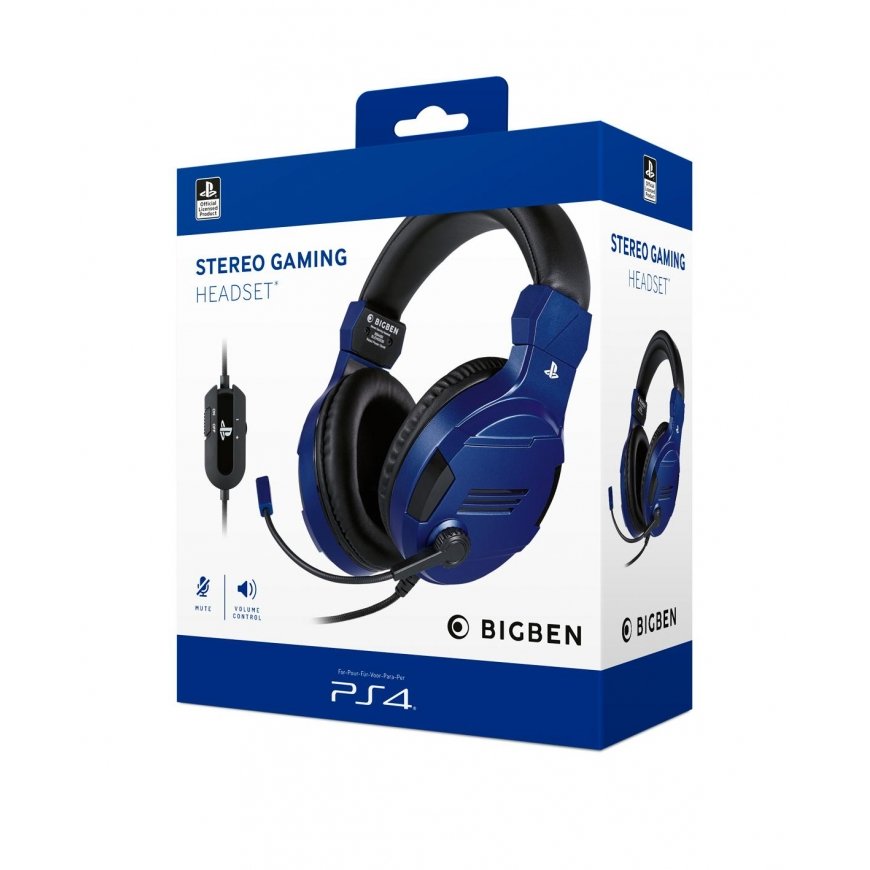 Bigben Interactive PS4OFHEADSETV3G Laisvų rankų įranga Vielinis Su lankeliu Žaidimams Mėlyna – 7