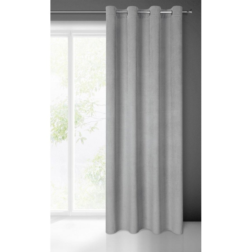 Eurofirany ELIZA Soft velvet night curtain with small pattern, 140X250 cm, loops / rings, color: sil – 3