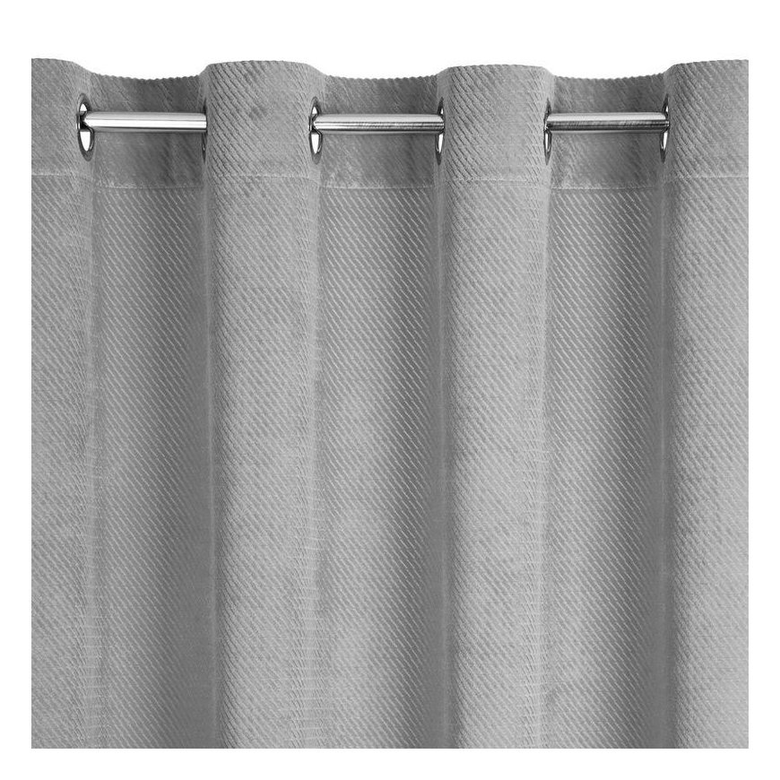 Eurofirany ELIZA Soft velvet night curtain with small pattern, 140X250 cm, loops / rings, color: sil – 5