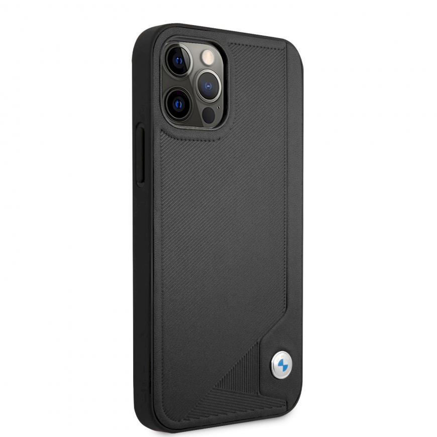 Case BMW BMHCP12MRCDPK iPhone 12/12 Pro 6.1" black/black hardcase Leather Deboss – 3