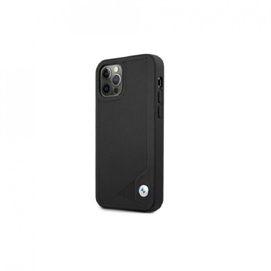 Dėklas BMW BMHCP12MRCDPK iPhone 12/12 Pro 6,1" juoda/juodas hardcase Leather Deboss – 8