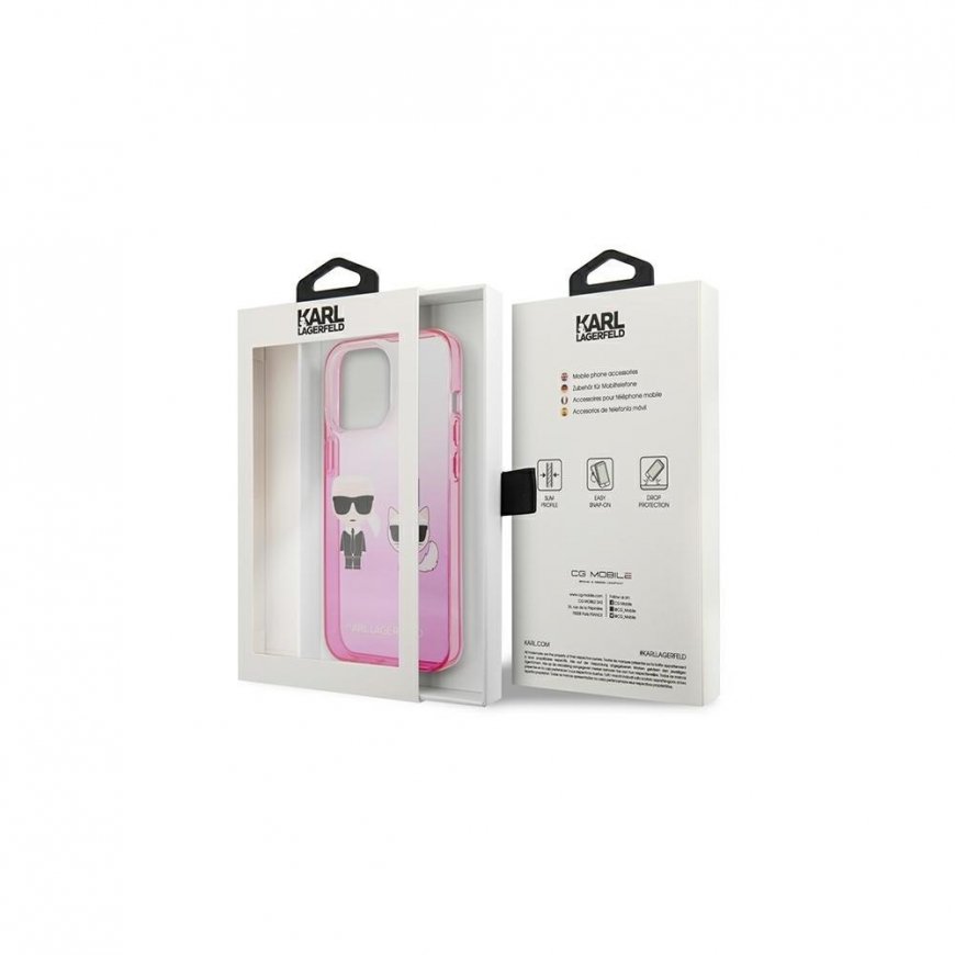 Karl Lagerfeld KLHCP13LTGKCP iPhone 13 Pro / 13 6.1" hardcase pink/pink Gradient Ikonik Karl Choupet – 5