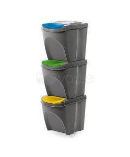 Prosperplast Sortibox - Waste bin 3 x 20 l Gray