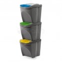 Prosperplast Sortibox - Waste bin 3 x 20 l Gray Prosperplast Sortibox - Waste bin 3 x 20 l Gray