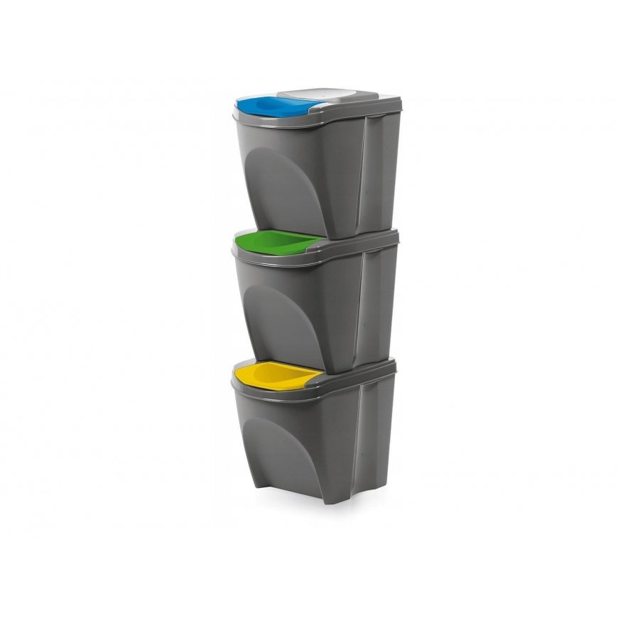 Prosperplast Sortibox - Waste bin 3 x 20 l Gray – 2