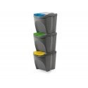 Prosperplast Sortibox - Pattumiera 3 x 20 l Grau Prosperplast Sortibox - Pattumiera 3 x 20 l Grau