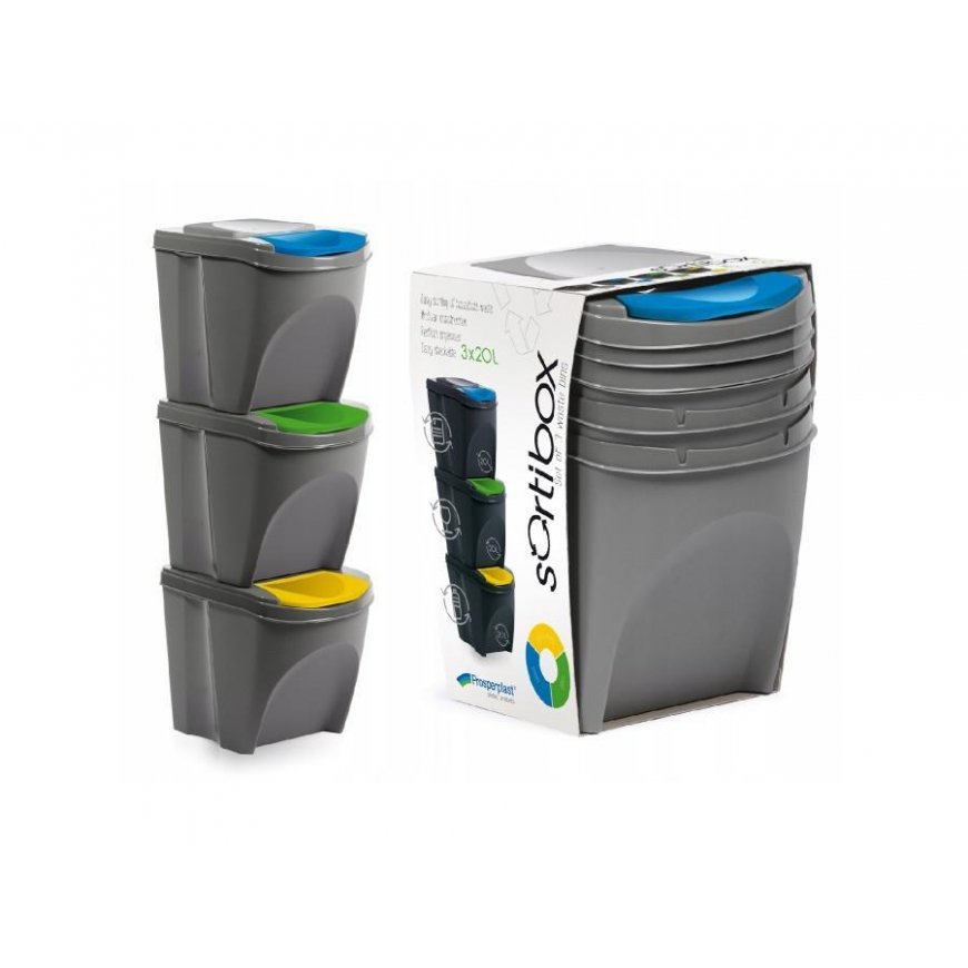Prosperplast Sortibox - Waste bin 3 x 20 l Gray – 3