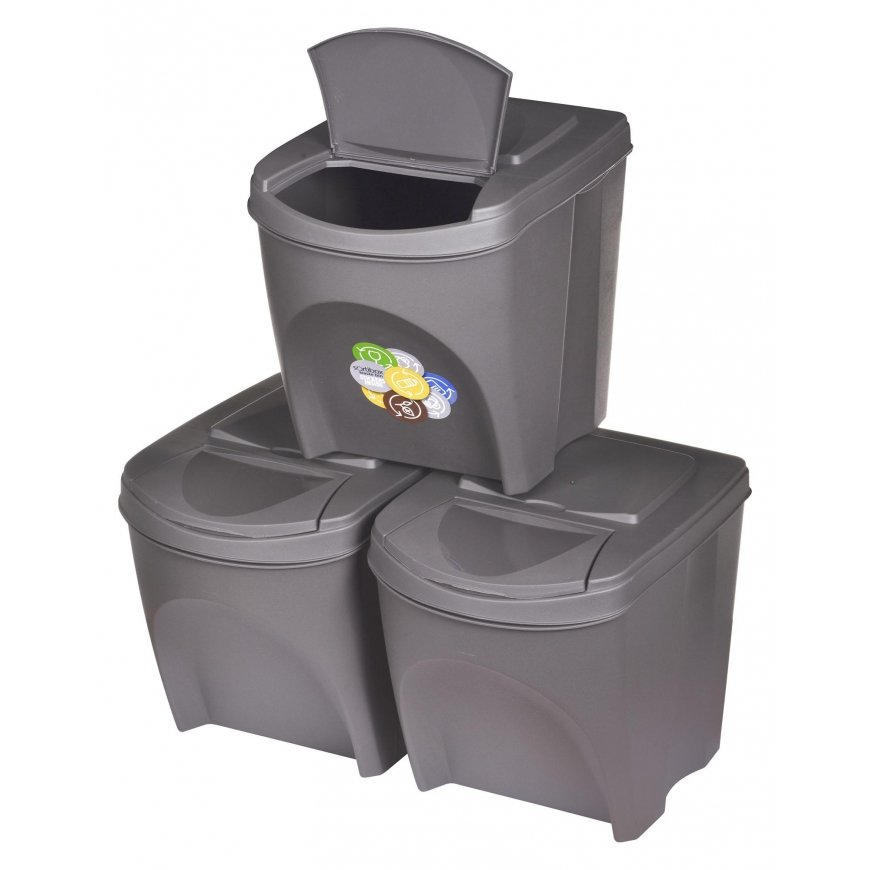 Prosperplast Sortibox - Waste bin 3 x 20 l Gray – 6