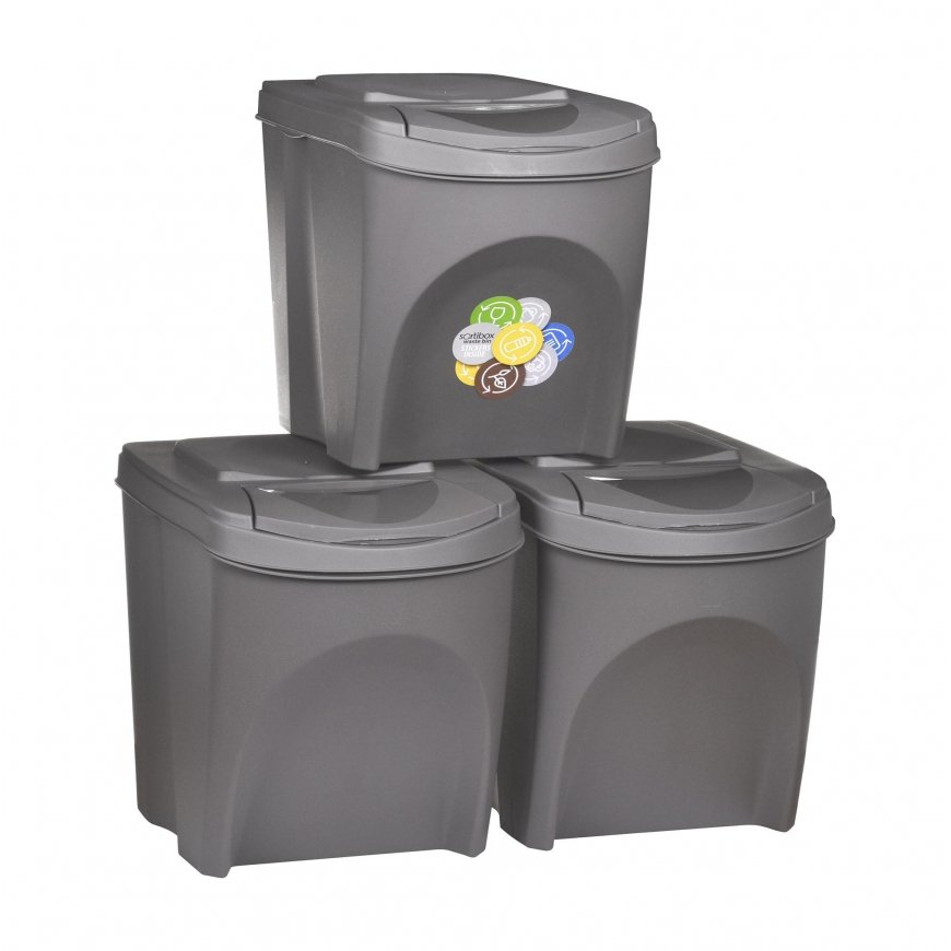 Prosperplast Sortibox - Waste bin 3 x 20 l Gray – 9