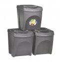 Prosperplast Sortibox - Pattumiera 3 x 20 l Grau Prosperplast Sortibox - Pattumiera 3 x 20 l Grau