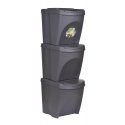 Prosperplast Sortibox - Pattumiera 3 x 20 l Grau Prosperplast Sortibox - Pattumiera 3 x 20 l Grau