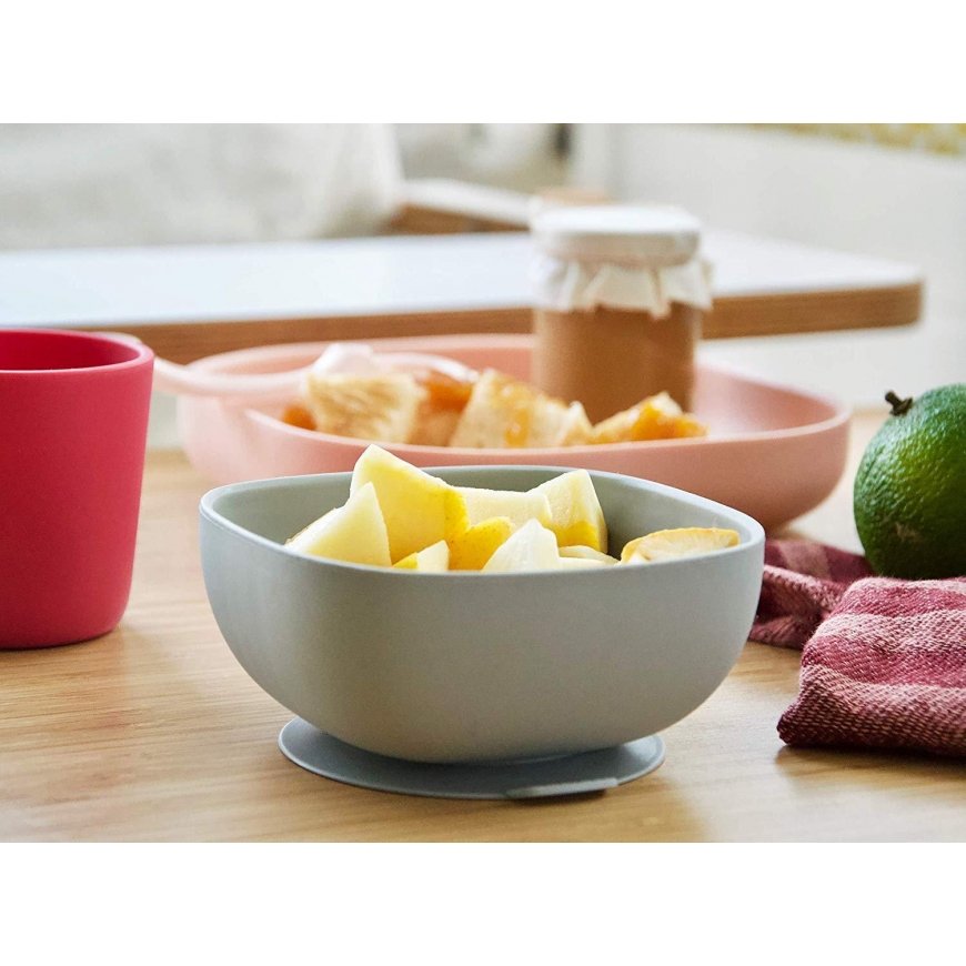 BEABA SILICONE BOWL WITH BOTTOM, Gray