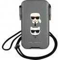 Karl Lagerfeld Torebka KLHCP12MOPHKCG 6.1" grey/gray hardcase Saffiano Ikonik KarlChoupette Head