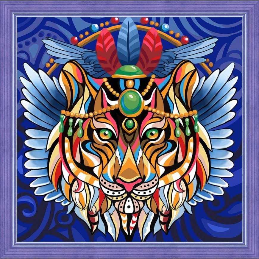 Beldizart Diamond painting set Tiger 30х30