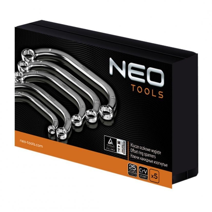 NEO Ring spanners, bent 9-22 mm, set of 5 pcs – 5