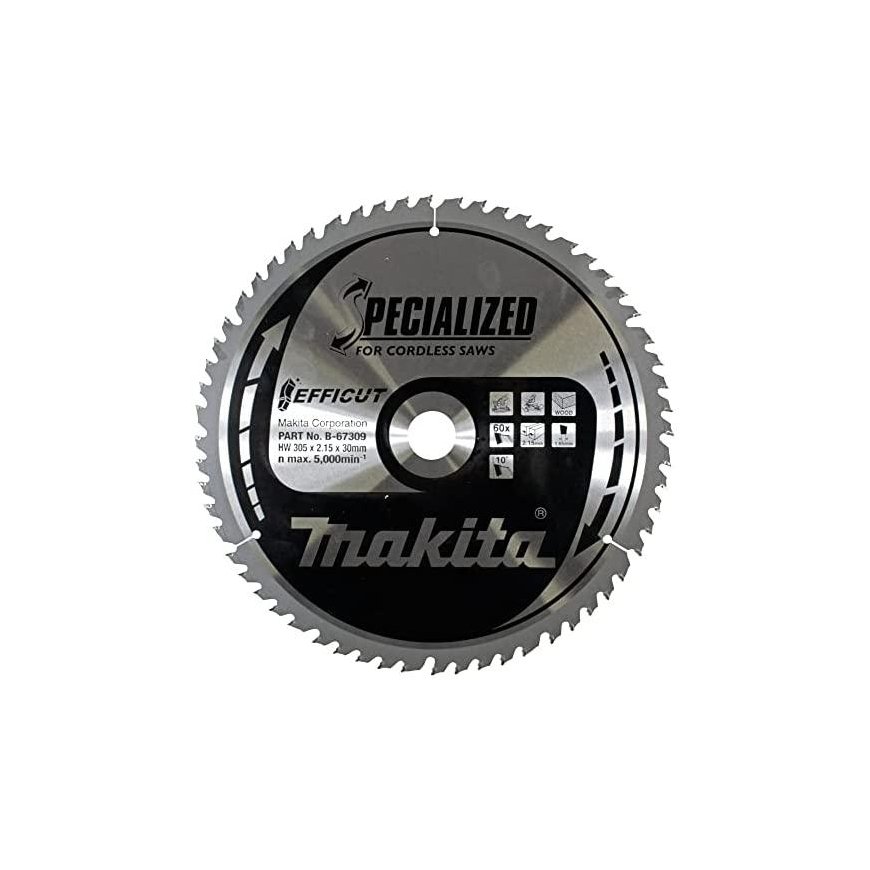 Makita B-67256 T.C.T. pjūklas 305X2.15X30mm 10° T60 EFFICUT – 4