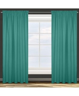Eurofirany DESIGN 91 Night curtain made of smooth blackout fabric PARISA, 135X270 cm, tape / tunnel / hooks, color: turquoise