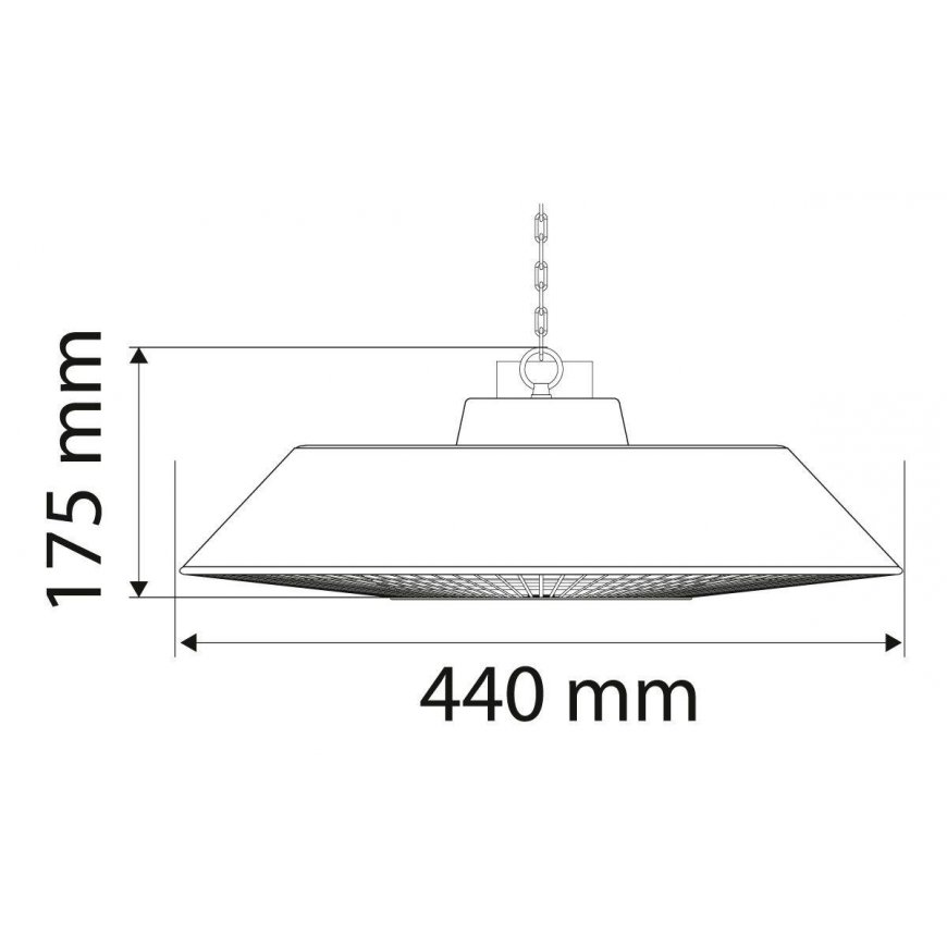 Neo Tools NEO 1500W ceiling heater, aluminum, without remote control, switch, halogen lamp heating e – 8