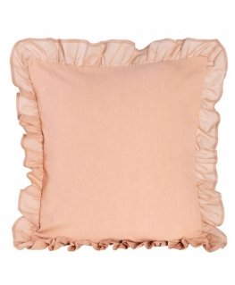 Eurofirany TERRA COLLECTION AVINION Linen pillowcase with cotton ruffle, 45X45 cm, color: light pink