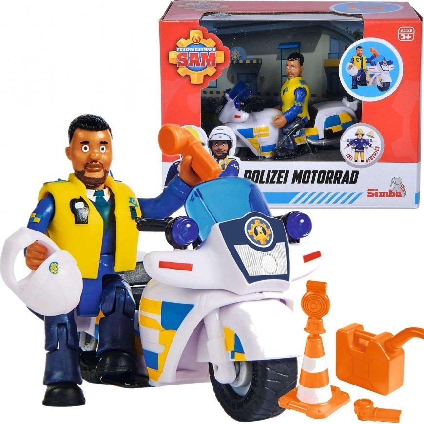 SIMBA Strażak Sam Motor Policyjny su Figurką Malcolma + Akc – 2