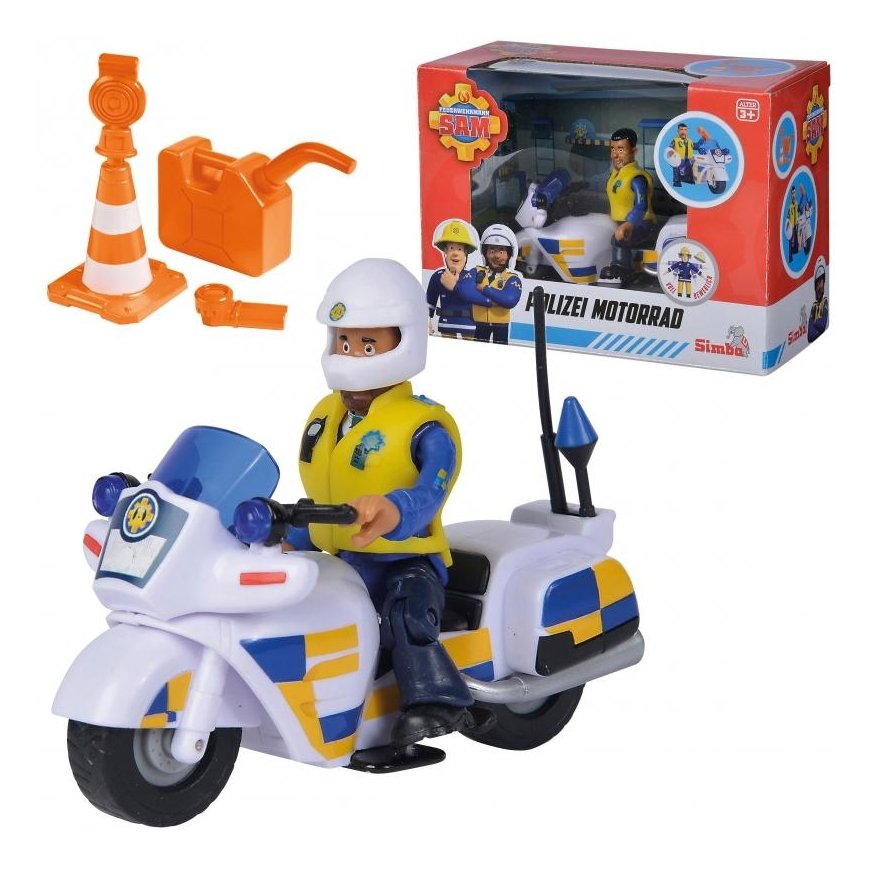 SIMBA Strażak Sam Motor Policyjny su Figurką Malcolma + Akc – 4