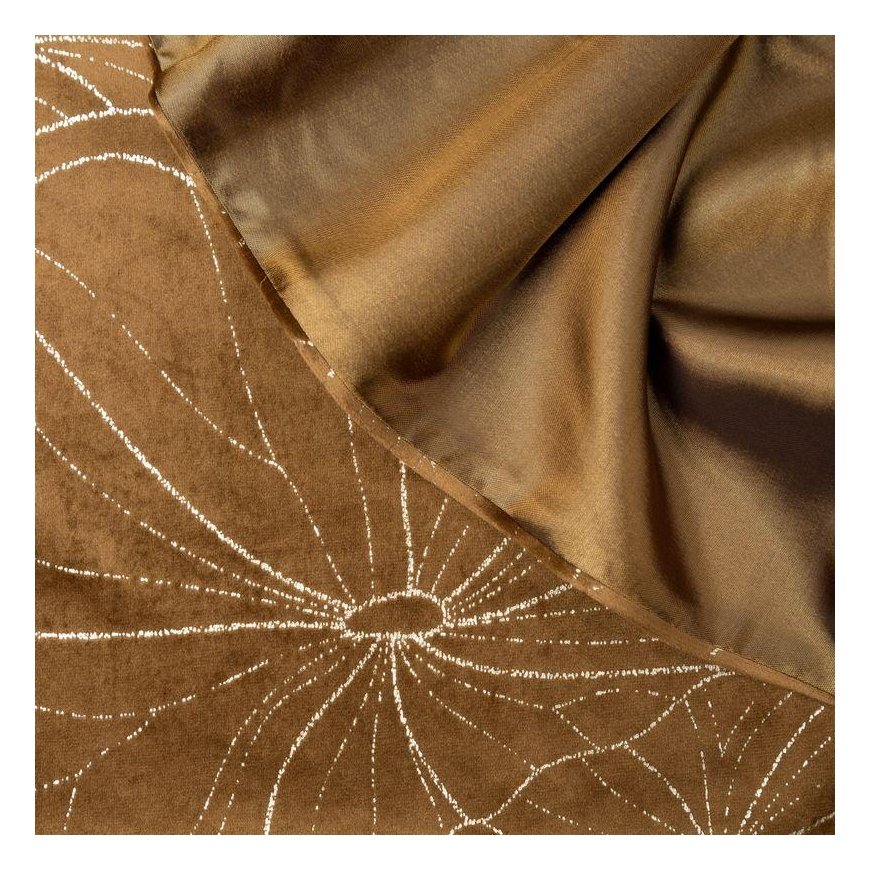 Eurofirany BLINK / 18 Velvet table runner with water lily leaf pattern, 35X220 cm, color: brown – 5