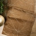 Eurofirany BLINK / 18 Velvet table runner with water lily leaf pattern, 35X220 cm, color: brown