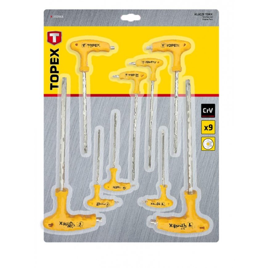 Topex Torx "T" T10-T50 veržliarakčiai, 9 vnt – 5