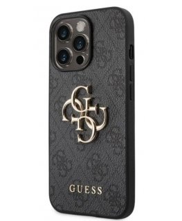 Guess 4G Big Metal Logo - Case for iPhone 14 Pro (grey)