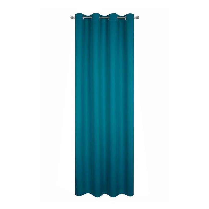 Eurofirany LOGAN blackout tipo temdanti naktinė užuolaida, 135X250 cm, kilpos / žiedai, spalva: turk – 3