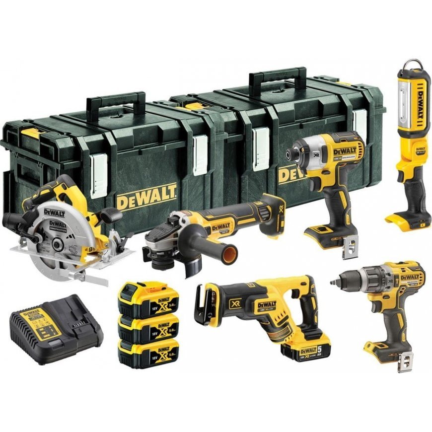 DEWALT COMBO SET 18V 6 – PCS + 3 x 5.0Ah + 2x DS300 DCK623P3 – 2