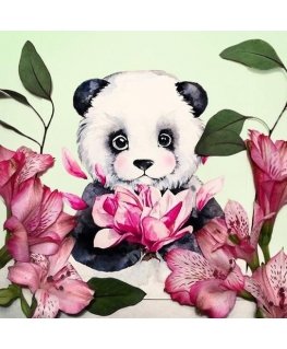 Beldizart Panda ir gėlės 38*38 cm WD2341