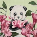 Beldizart Panda and flowers 38*38 cm WD2341
