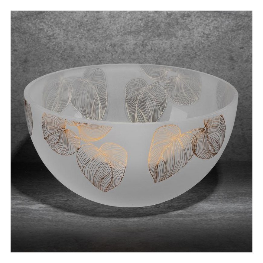 Eurofirany LIMITED COLLECTION BLANCA5 Bowl with leaf motif, ∅ 25 X 13 cm, color: white / gold – 2