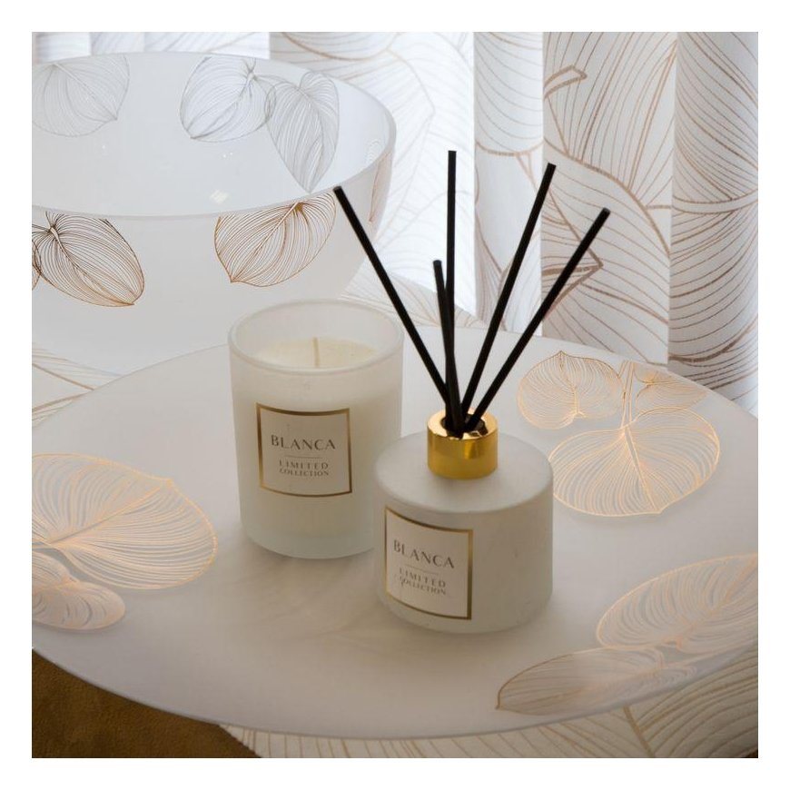 Eurofirany LIMITED COLLECTION BLANCA5 Dubenėlis su lapų motyvu, ∅ 25 X 13 cm, spalva: balta / auksin – 3