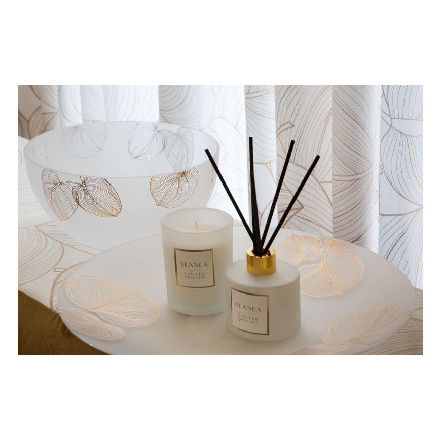 Eurofirany LIMITED COLLECTION BLANCA5 Bowl with leaf motif, ∅ 25 X 13 cm, color: white / gold – 5