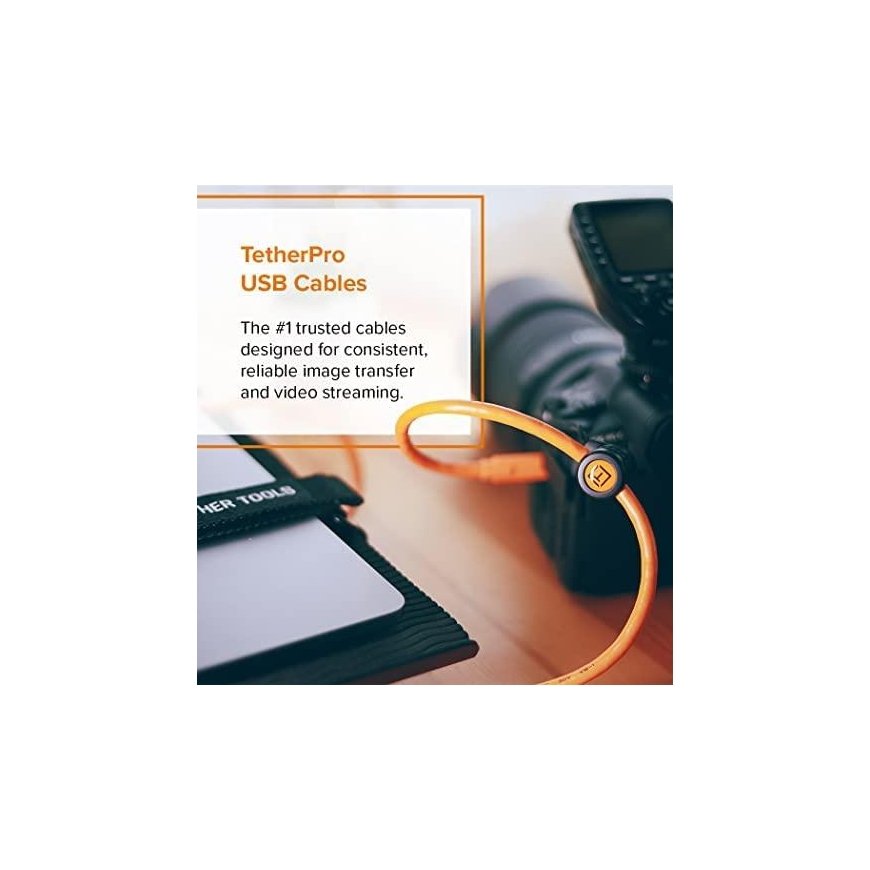 USB Tether Tools USB-ORANŽINIS (TET-CU8015-ORG kabelis) – 9