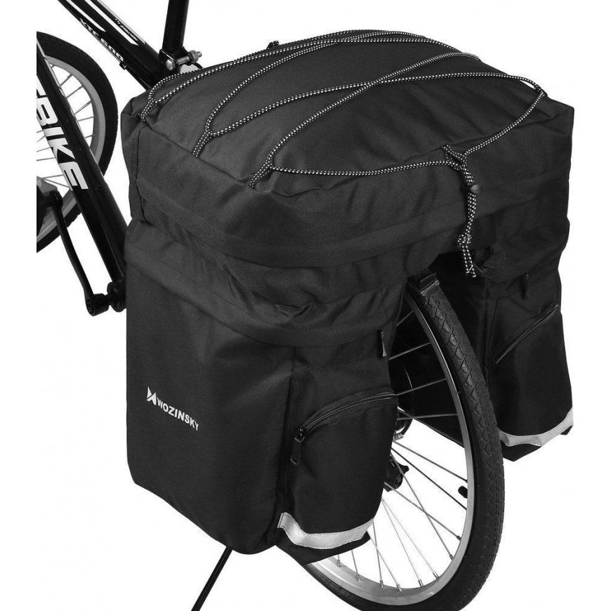 Wozinsky spacious bike bag 60 l for the trunk (rain cover included) black (WBB13BK) – 2