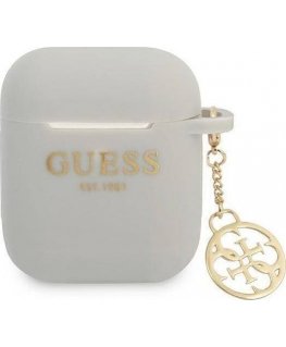 Guess GUA2LSC4EG AirPods cover pilkas/pilkas silikoninis Charm 4G Collection