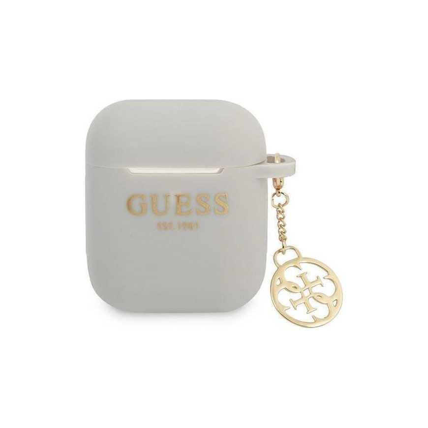 Guess GUA2LSC4EG AirPods cover pilkas/pilkas silikoninis Charm 4G Collection