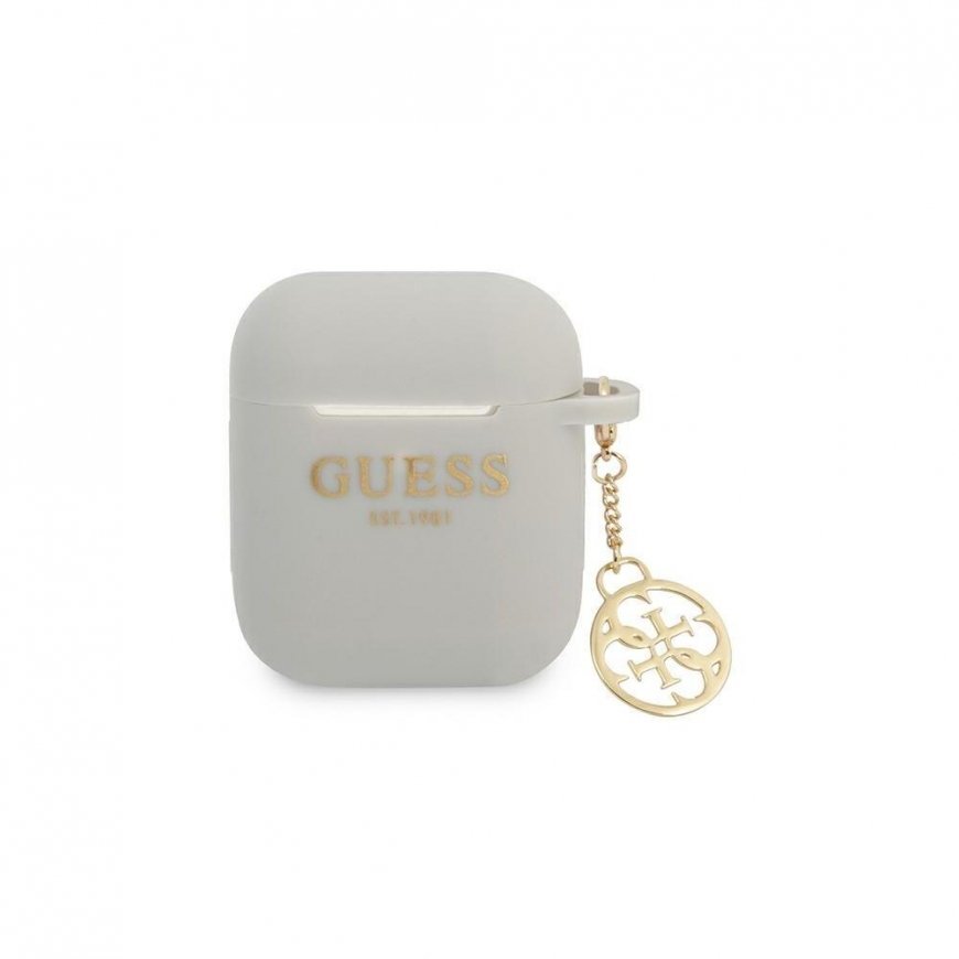 Guess GUA2LSC4EG AirPods cover pilkas/pilkas silikoninis Charm 4G Collection – 3