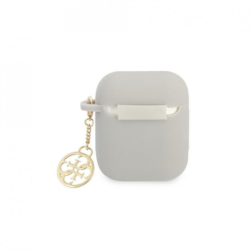 Guess GUA2LSC4EG AirPods cover gray/gray silicone Charm 4G Collection – 4