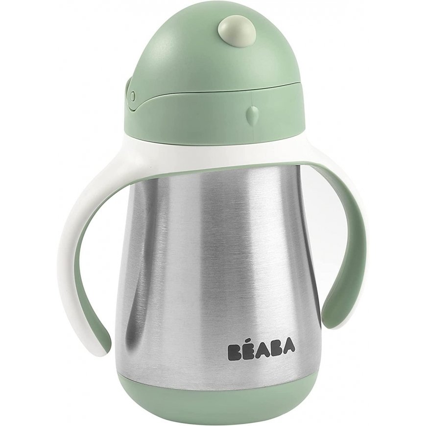 BEABA METAL DRINK WITH STRAW, 250 ML, SAGE Green – 2