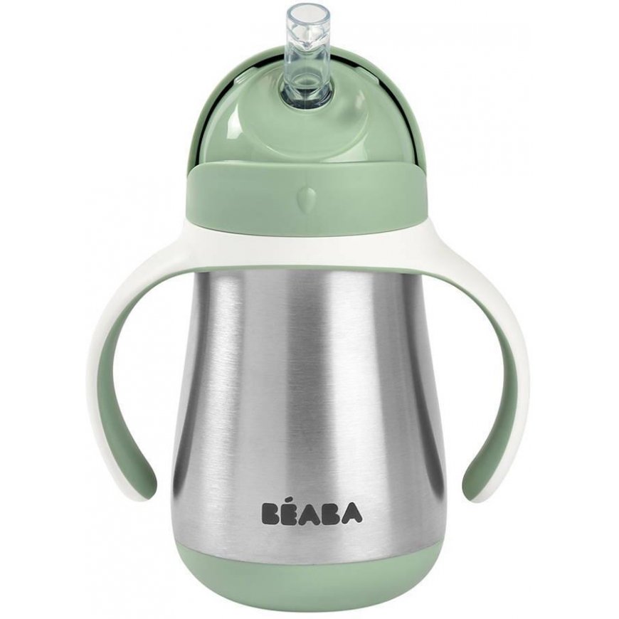 BEABA METALINĖ GERTUVĖ SU ŠIAUDELIU, 250 ML, SAGE Žalias – 6