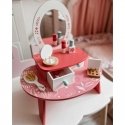 Tooky Toys TOOKY TOY pink wooden makeup table with mirror