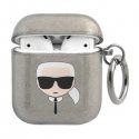 Karl Lagerfeld KLA2UKHGK AirPods cover juoda/juodas Glitter Karl`s Head