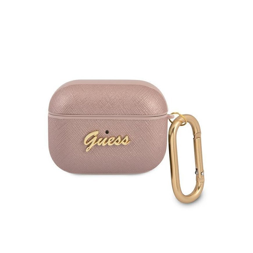 Guess Protective case GUAPSASMP Saffiano Script Metal Collection for AirPods Pro, pink – 2