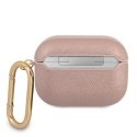 Guess Protective case GUAPSASMP Saffiano Script Metal Collection for AirPods Pro, pink Guess Protective case GUAPSASMP Saffiano Script Metal Collection for AirPods Pro, pink