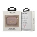 Guess Apsauginis dėklas GUAPSASMP Saffiano Script Metal Collection, skirtas AirPods Pro, rožinis Guess Apsauginis dėklas GUAPSASMP Saffiano Script Metal Collection, skirtas AirPods Pro, rožinis