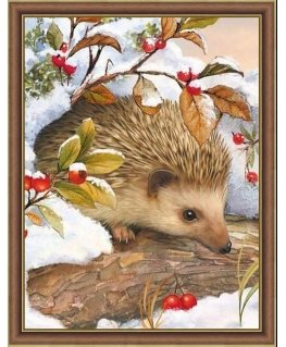 Beldizart Diamond painting set "Hedgehog and lingonberry" 30*40 cm AM4036